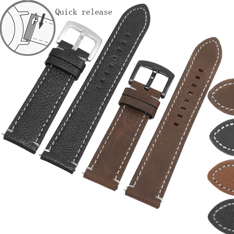 Replacement strap For Men's Watch Accessories Genuine Leather watchband 18 20 22 24mm black brown Retro Leather Bracelet
Replacement strap For Men's Watch Accessories Genuine Leather watchband 18 20 22 24mm black brown Retro Leather Bracelet