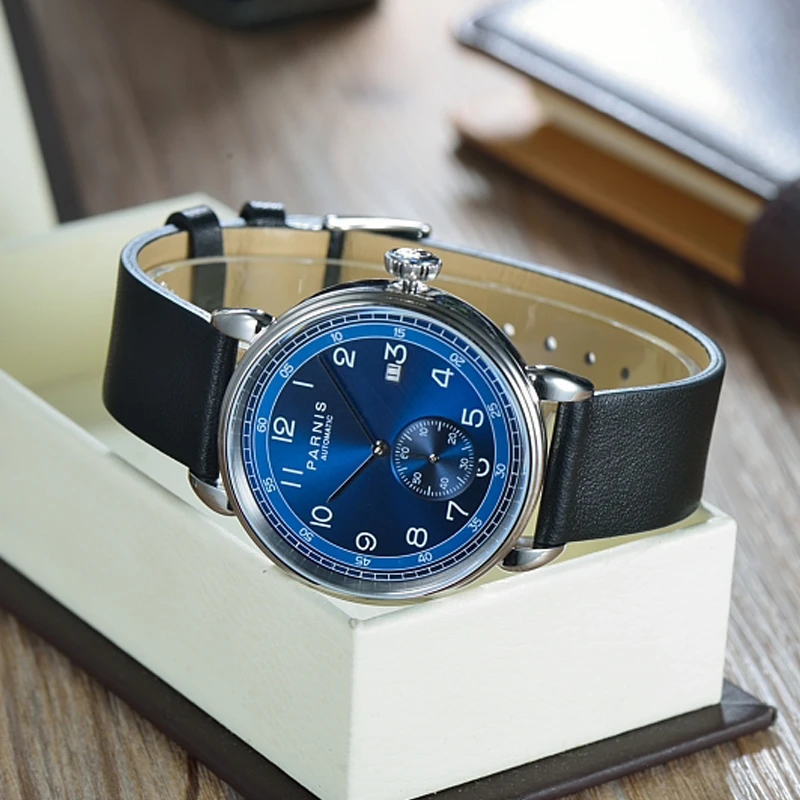 Parnis 42mm Blue Dial Automatic Mechanical Men's Watch Sapphire Silver Case Calendar Men Watches top luxury brand 2019 Man Clock
Parnis 42mm Blue Dial Automatic Mechanical Men's Watch Sapphire Silver Case Calendar Men Watches top luxury brand 2019 Man Clock