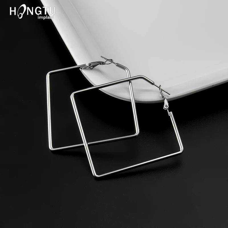 Stainless Steel Square Large Hoop Earring Silver Color Simple Stud Earrings Exaggeration Geometric Ear Fashion for Women Gift
Stainless Steel Square Large Hoop Earring Silver Color Simple Stud Earrings Exaggeration Geometric Ear Fashion for Women Gift