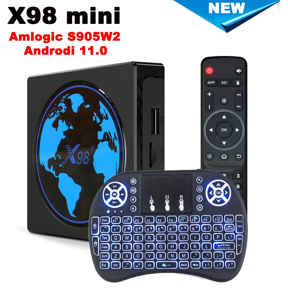 ТВ-приставка X98 MINI, Android 11,0, четырехъядерный процессор Amlogic S905W2, 4 Гб 64 ГБ, 4K HD 2,4G и 5G Wi-Fi, google play, медиа
ТВ-приставка X98 MINI, Android 11,0, четырехъядерный процессор Amlogic S905W2, 4 Гб 64 ГБ, 4K HD 2,4G и 5G Wi-Fi, google play, медиа
