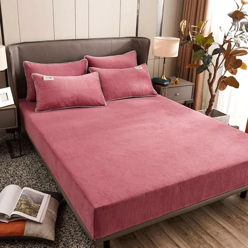Winter Thick Velvet bed sheet mattress protector warm soft and comfortable double bed stretch bed sheet king size
Winter Thick Velvet bed sheet mattress protector warm soft and comfortable double bed stretch bed sheet king size