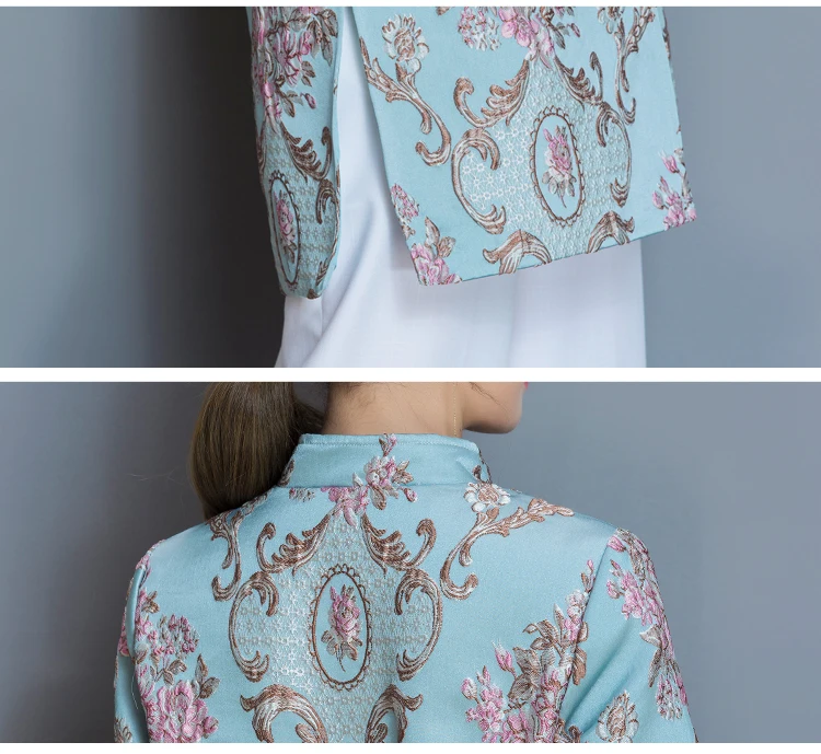 Chinese style ladies' long Hanfu in Tang suit improved Chinese cheongsam jacket retro buckle Chinese women's suit
Chinese style ladies' long Hanfu in Tang suit improved Chinese cheongsam jacket retro buckle Chinese women's suit