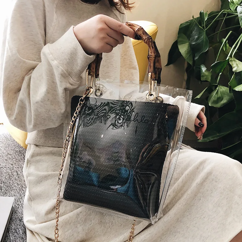 Fashion Transparent PU Women Messenger Cross Body Bag Chains Candy Color Jelly Summer Beach Bag Women Handbag Bolso De Mujer NEW
Fashion Transparent PU Women Messenger Cross Body Bag Chains Candy Color Jelly Summer Beach Bag Women Handbag Bolso De Mujer NEW