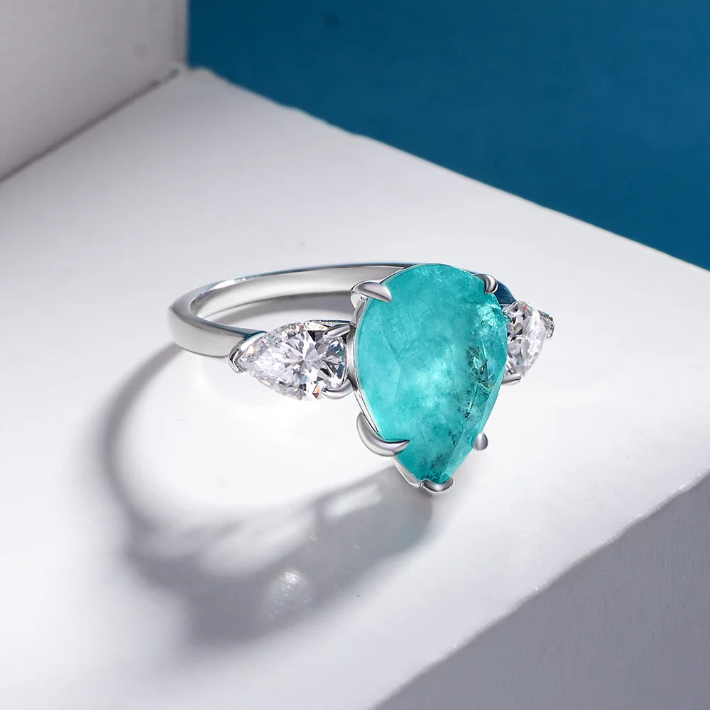Wong Rain 925 Sterling Silver Pear Cut Paraiba Tourmaline Created Moissanite Gemstone Engagement Fine Jewelry Ring For Women
Wong Rain 925 Sterling Silver Pear Cut Paraiba Tourmaline Created Moissanite Gemstone Engagement Fine Jewelry Ring For Women