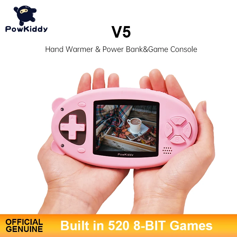 

POWKIDDY V5 2,8-дюймовый Экран встроенный 520 8-битный игровой консоли Ручные обогреватели мобильный телефон зарядки Функция детские подарки