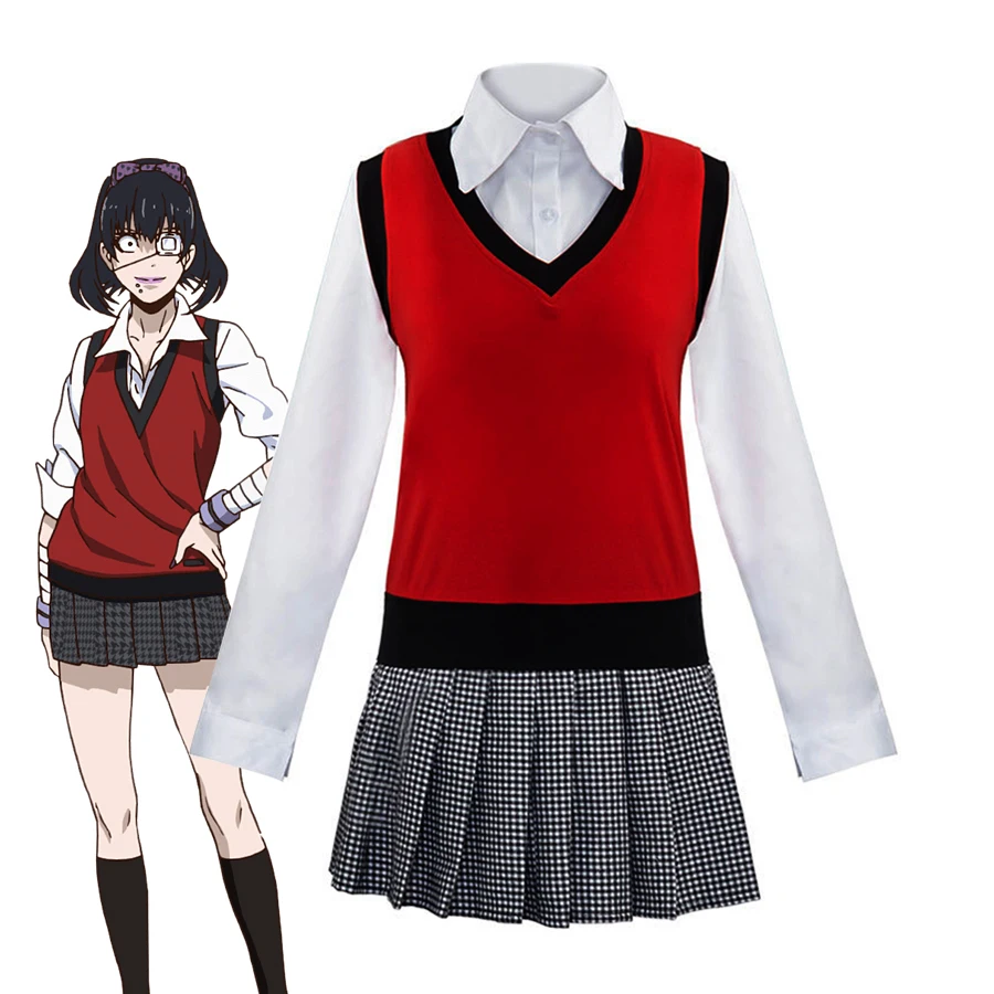 Anime Kakegurui Cosplay Midari Ikishima Costume Japanese School Uniforms Vest Shirt Skirt Women Girls Halloween Party Costumes
Anime Kakegurui Cosplay Midari Ikishima Costume Japanese School Uniforms Vest Shirt Skirt Women Girls Halloween Party Costumes