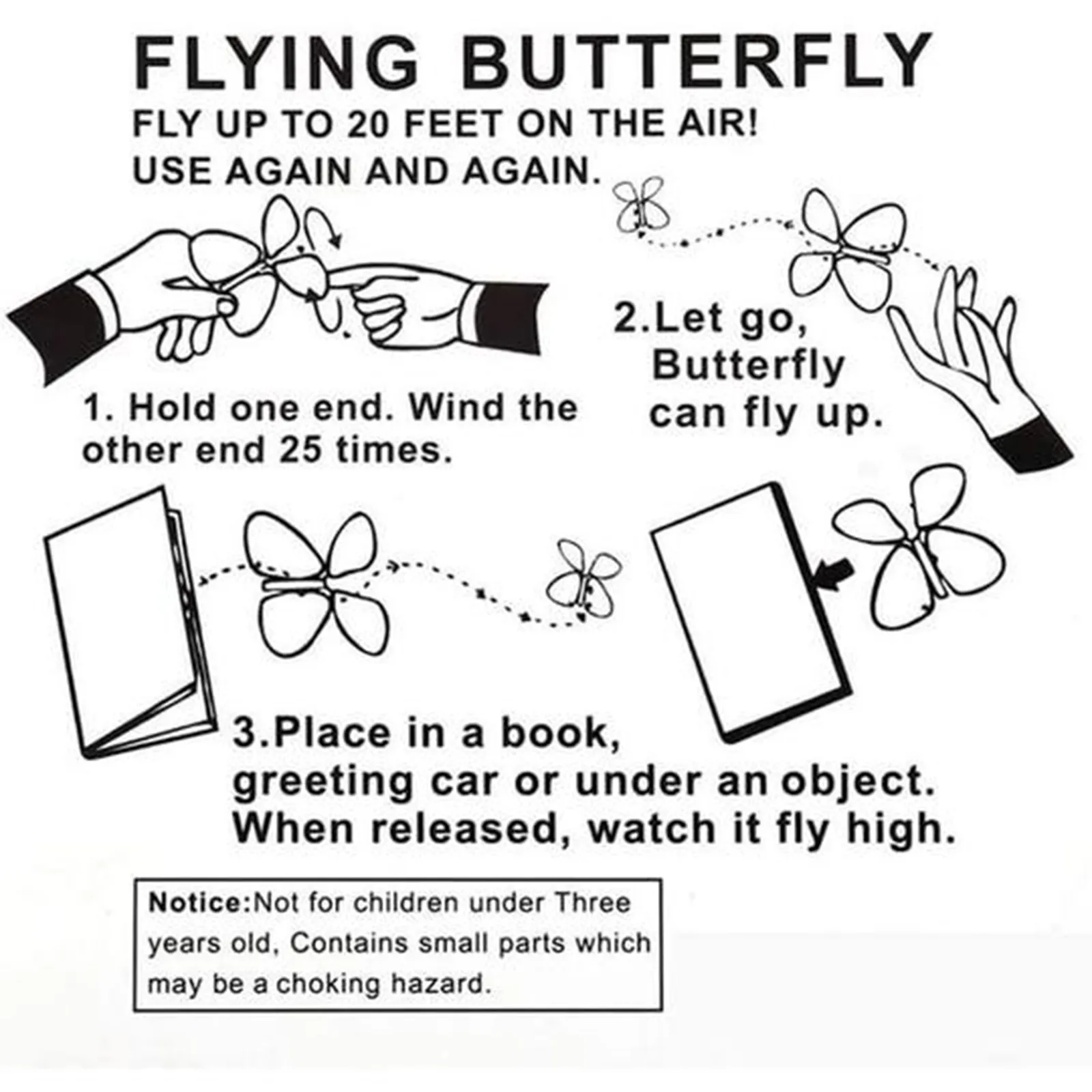 Wrap Magic Flying Butterfly Clockwork Rubber Band Powered Butterfly kids children funny toys the best gift for children baby toy 
Wrap Magic Flying Butterfly Clockwork Rubber Band Powered Butterfly kids children funny toys the best gift for children baby toy