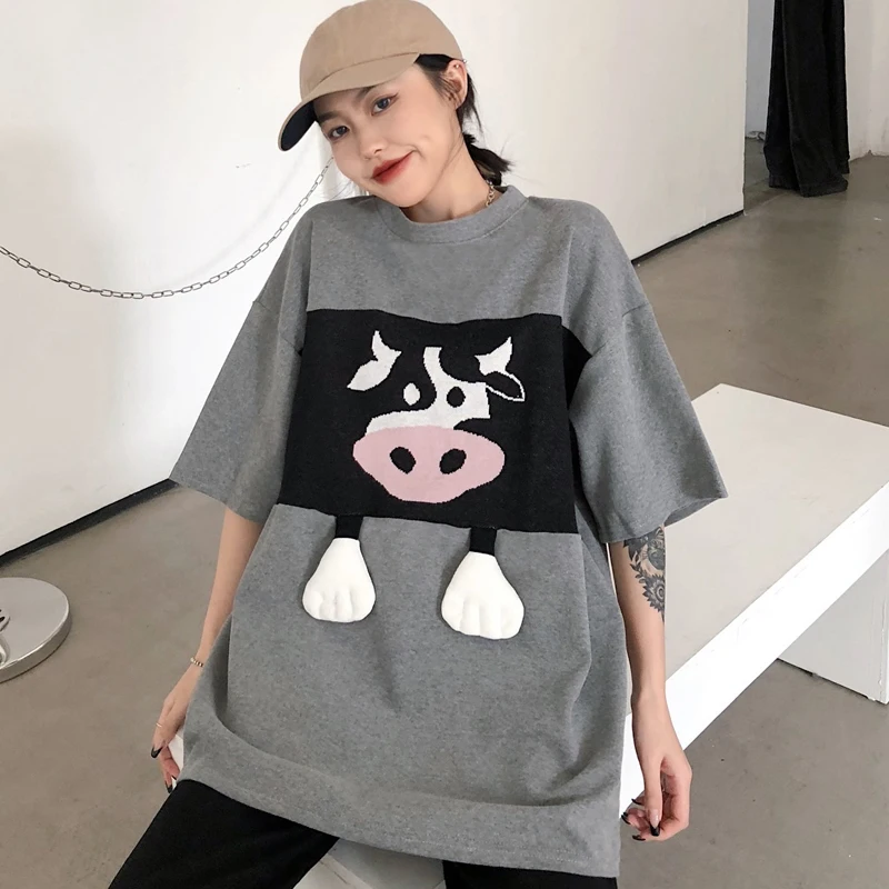 Hong Kong Style European and American Hiphop Short Sleeve T-shirt Women's Loose Korean Style Fashionable Ins Harajuku Style BF
Hong Kong Style European and American Hiphop Short Sleeve T-shirt Women's Loose Korean Style Fashionable Ins Harajuku Style BF