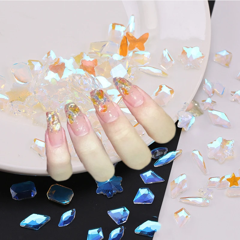 100Pcs Polar Lights Nail art Decoration Multi Shape Lucidity Stereoscopic Chic AB Dream Color Flatback Nail Handmake Accessories
100Pcs Polar Lights Nail art Decoration Multi Shape Lucidity Stereoscopic Chic AB Dream Color Flatback Nail Handmake Accessories