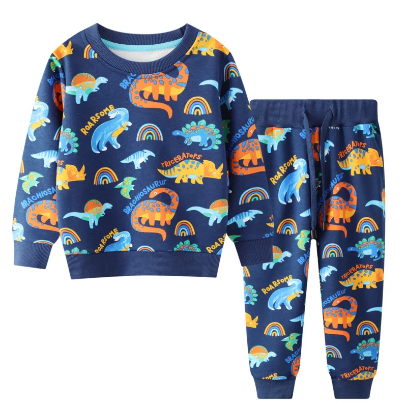 Jumping Meters Boys Clothing Sets with Cute Cartoon Dinosaur Teenages Cotton Children Blue Casual Sweatshirt and Pants for 2-7y
Jumping Meters Boys Clothing Sets with Cute Cartoon Dinosaur Teenages Cotton Children Blue Casual Sweatshirt and Pants for 2-7y