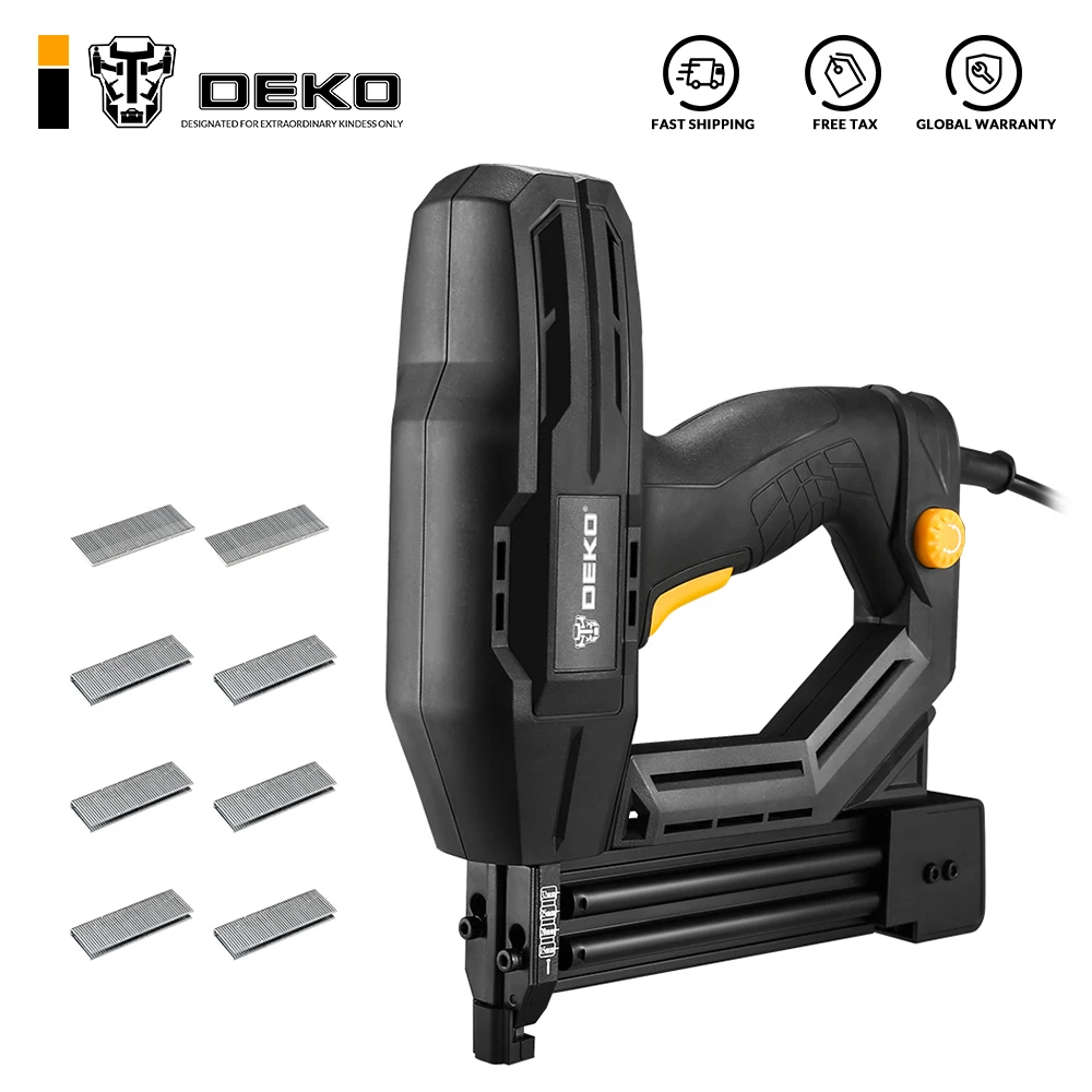 DEKO NEW DKET02 Electric Tacker Stapler Power Tools Furniture Staple Gun for Frame with Staples and Woodworking
DEKO NEW DKET02 Electric Tacker Stapler Power Tools Furniture Staple Gun for Frame with Staples and Woodworking