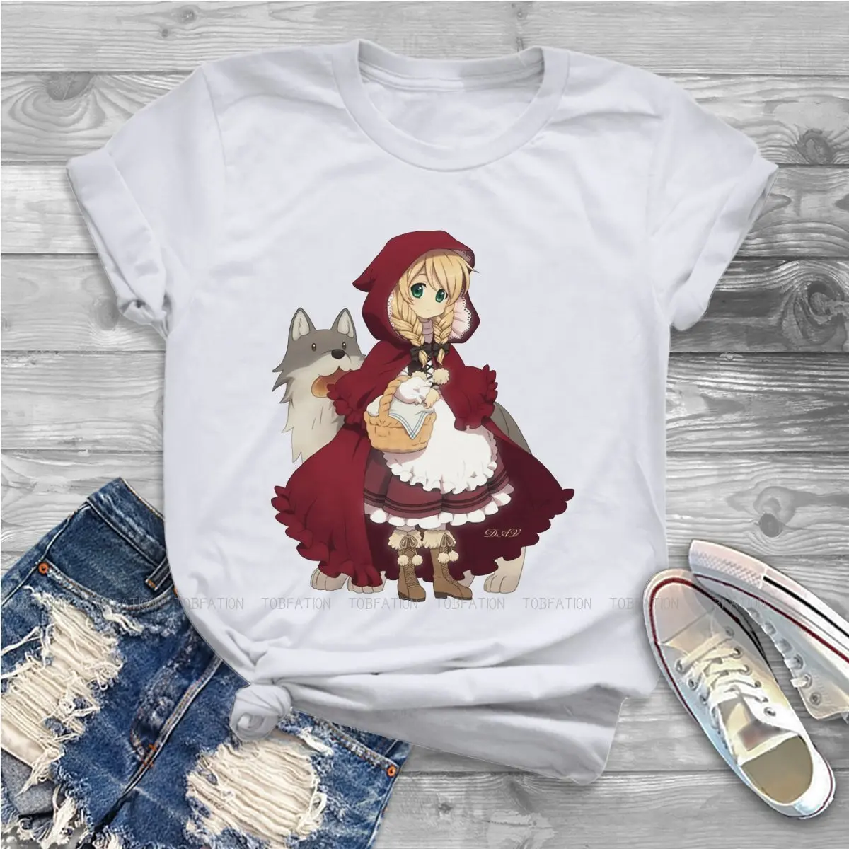 Wolf Girl Women Clothing Little Red Riding Hood Graphic Female Tshirts Vintage Graphic Loose Tops Tee Kawaii Girls Streetwear
Wolf Girl Women Clothing Little Red Riding Hood Graphic Female Tshirts Vintage Graphic Loose Tops Tee Kawaii Girls Streetwear