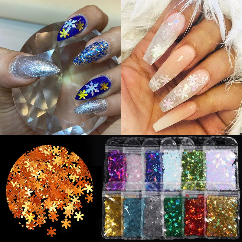 HOT Glitter Snowflake Sequins Nail Art Decoration DIY Manicures Christmas Glitter Sequins 3D Holographic Snow Flake Nail Charms
HOT Glitter Snowflake Sequins Nail Art Decoration DIY Manicures Christmas Glitter Sequins 3D Holographic Snow Flake Nail Charms