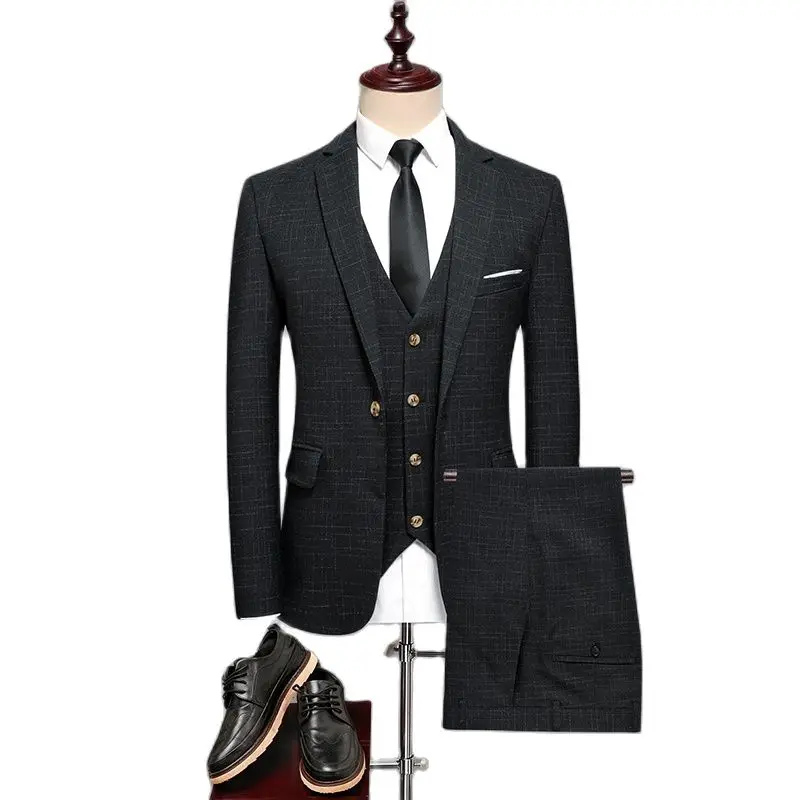 Stylish Men's Business Casual Suit Jacket and Pants with Vest Black Gray Navy Blue Slim Fit Men Wedding Suits Asian Size S - 4XL
Stylish Men's Business Casual Suit Jacket and Pants with Vest Black Gray Navy Blue Slim Fit Men Wedding Suits Asian Size S - 4XL
