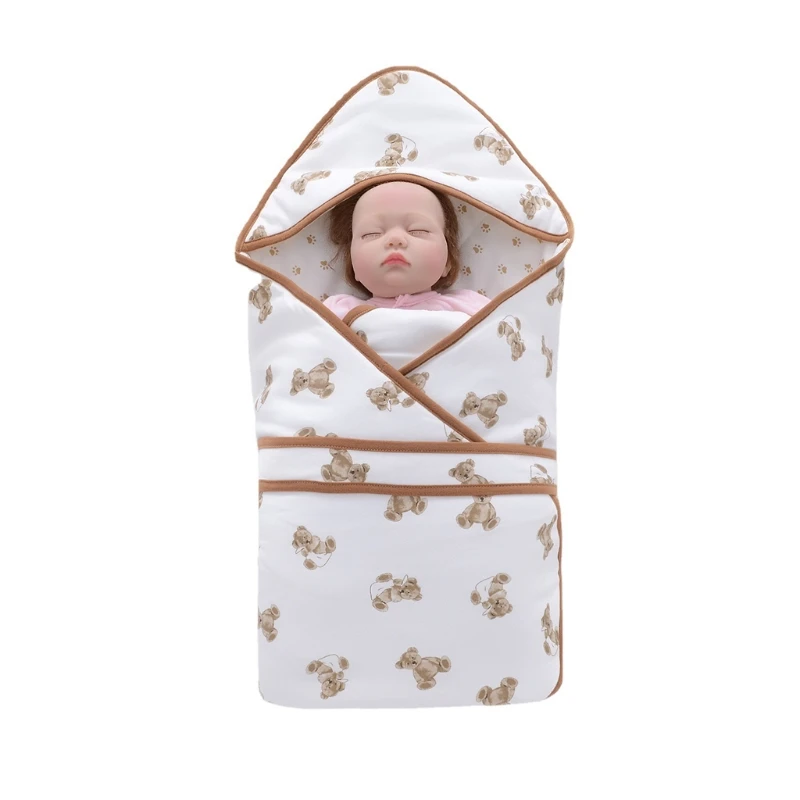 

GXMB Baby Receiving Blanket Autumn Envelope Sleeping Bag Newborn Soft Cotton Winter Warm Swaddle Wrap Bath Towel Infant Stroller