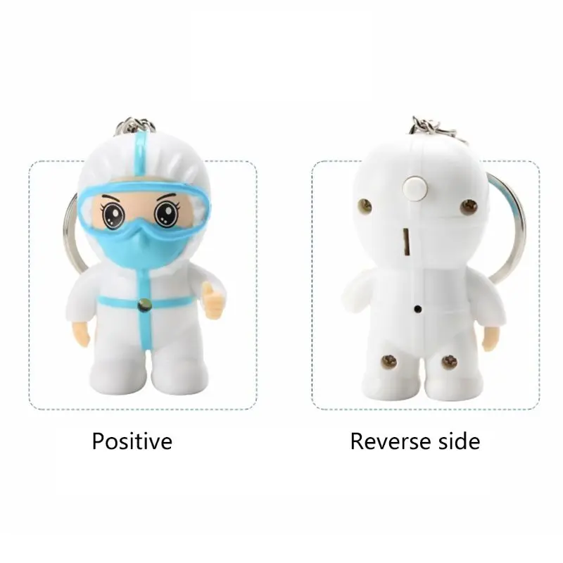 Anti-epidemic Souvenir White Angel Keychain Cartoon Nurse Keyring Pendant with Hook Thanksgiving Present Toy Gifts