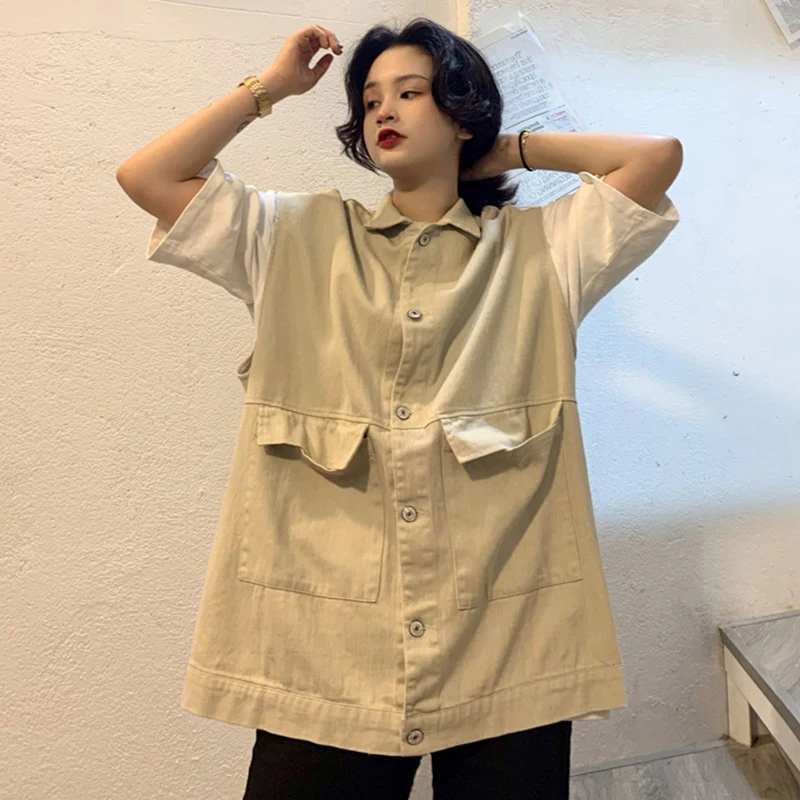 Vests Women Harajuku Baggy Trendy Turn-down Collar All-match Single Breasted Pockets Ulzzang Cargo Simple Solid Couple New Fall
Vests Women Harajuku Baggy Trendy Turn-down Collar All-match Single Breasted Pockets Ulzzang Cargo Simple Solid Couple New Fall