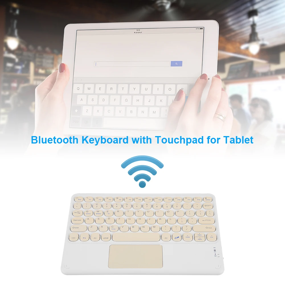 Slim Tablet Keyboard Bluetooth-compatible Wireless Colorful ABS Ultra-thin for iPad Tablet PC with Touchpad Round Keycaps
Slim Tablet Keyboard Bluetooth-compatible Wireless Colorful ABS Ultra-thin for iPad Tablet PC with Touchpad Round Keycaps