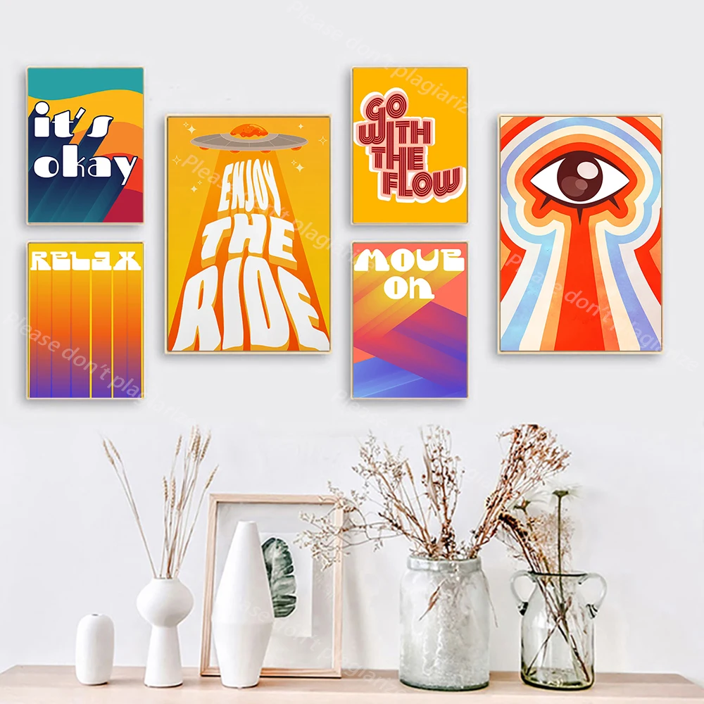 70s Retro Illustration Go With The Flow Quote Poster Art Print Abstract Vintage Psychedelic Evil Eye Aesthetic Canvas Home Decor
70s Retro Illustration Go With The Flow Quote Poster Art Print Abstract Vintage Psychedelic Evil Eye Aesthetic Canvas Home Decor