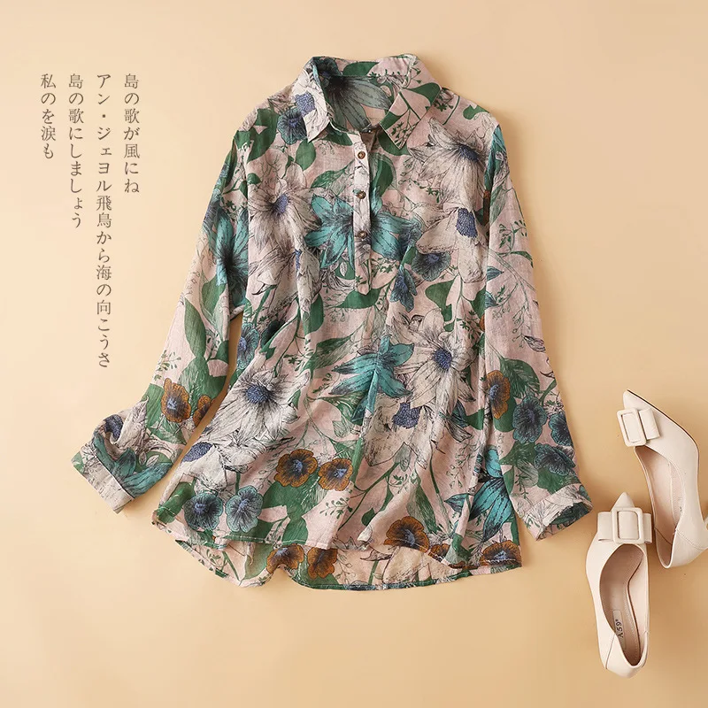Prairie Chic Print Turn-down Collar loose Blusas Para Mujer Blouses for Women Long Sleeve Shirt Women Solid Ladies Tops
Prairie Chic Print Turn-down Collar loose Blusas Para Mujer Blouses for Women Long Sleeve Shirt Women Solid Ladies Tops