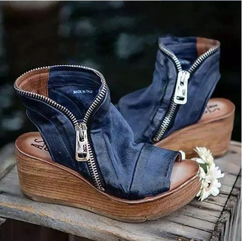 2021 Summer Fashion Hot Sale Womens Sandals Vintage PU Zipper Wedge Sandals 1kb157
2021 Summer Fashion Hot Sale Womens Sandals Vintage PU Zipper Wedge Sandals 1kb157