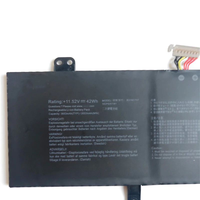 B31N1707 Laptop Battery for ASUS VivoBook S14 S41OUQ S41OUN S41OVN Original Notebook 11.55V/11.52V
B31N1707 Laptop Battery for ASUS VivoBook S14 S41OUQ S41OUN S41OVN Original Notebook 11.55V/11.52V