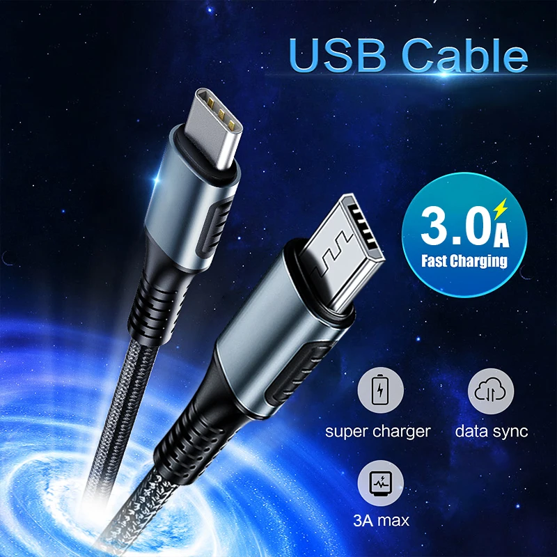 Type C To Micro USB Cables For Samsung Xiaomi Android USB-C to Micro USB PD Cord QC3.0 Fast Charging Mobile Phone Charger Cables
Type C To Micro USB Cables For Samsung Xiaomi Android USB-C to Micro USB PD Cord QC3.0 Fast Charging Mobile Phone Charger Cables