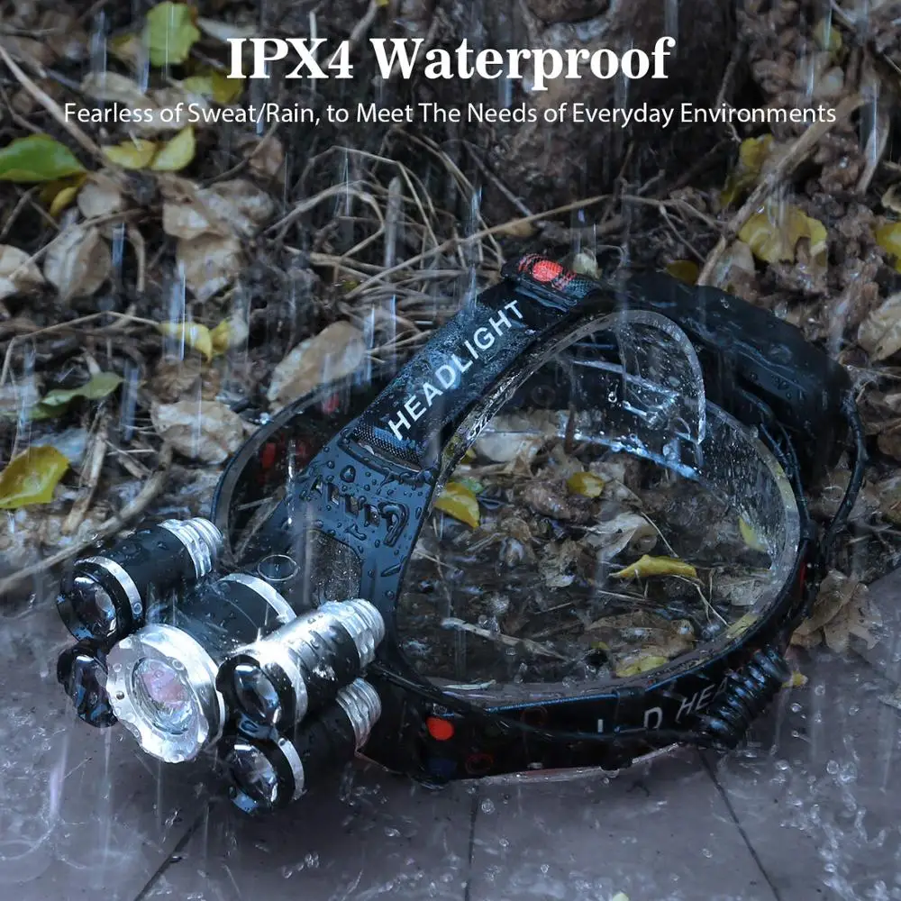 Headlamp, Ultra Bright 5 LED Rechargeable Headlamps, Waterproof Head Lamp With 4 Modes Headlight Flashlight For Camping Walking
Headlamp, Ultra Bright 5 LED Rechargeable Headlamps, Waterproof Head Lamp With 4 Modes Headlight Flashlight For Camping Walking