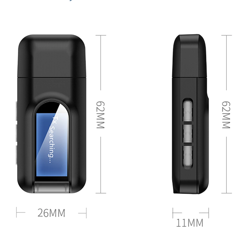 Bluetooth 5.0 Audio Transmitter Receiver USB LCD Display 3.5mm AUX RCA Stereo Wireless Adapter Dongle for PC TV Car Headphones
Bluetooth 5.0 Audio Transmitter Receiver USB LCD Display 3.5mm AUX RCA Stereo Wireless Adapter Dongle for PC TV Car Headphones