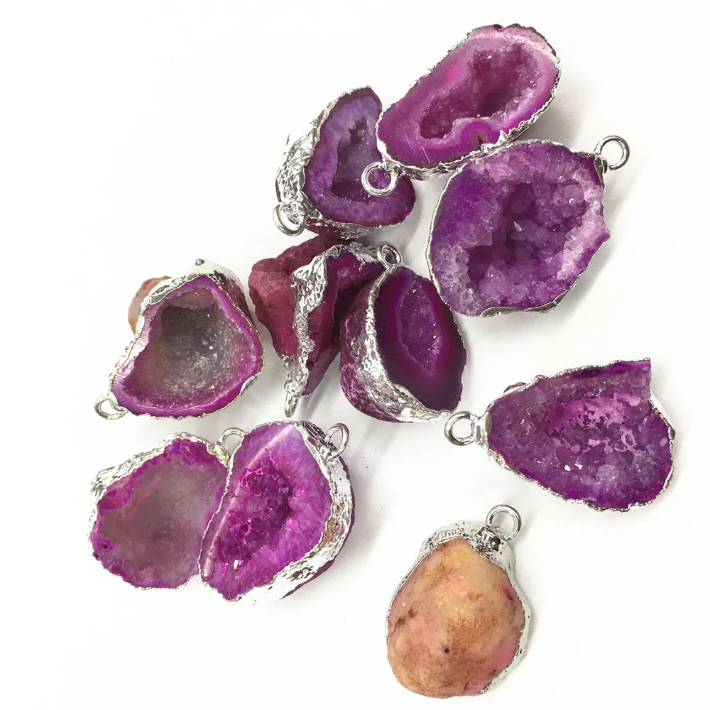 New Hot Natural Stone Reiki Pendants&Necklace Brazilian Electroplated Platinums Edged Slice Open Red Agates Geode Drusy Druzys
New Hot Natural Stone Reiki Pendants&Necklace Brazilian Electroplated Platinums Edged Slice Open Red Agates Geode Drusy Druzys