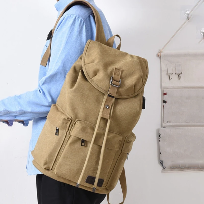 Canvas Backpack Unisex Vintage Casual Rucksack 14 Inch Laptop Backpack with USB Charging Port Schoolbag Student
Canvas Backpack Unisex Vintage Casual Rucksack 14 Inch Laptop Backpack with USB Charging Port Schoolbag Student