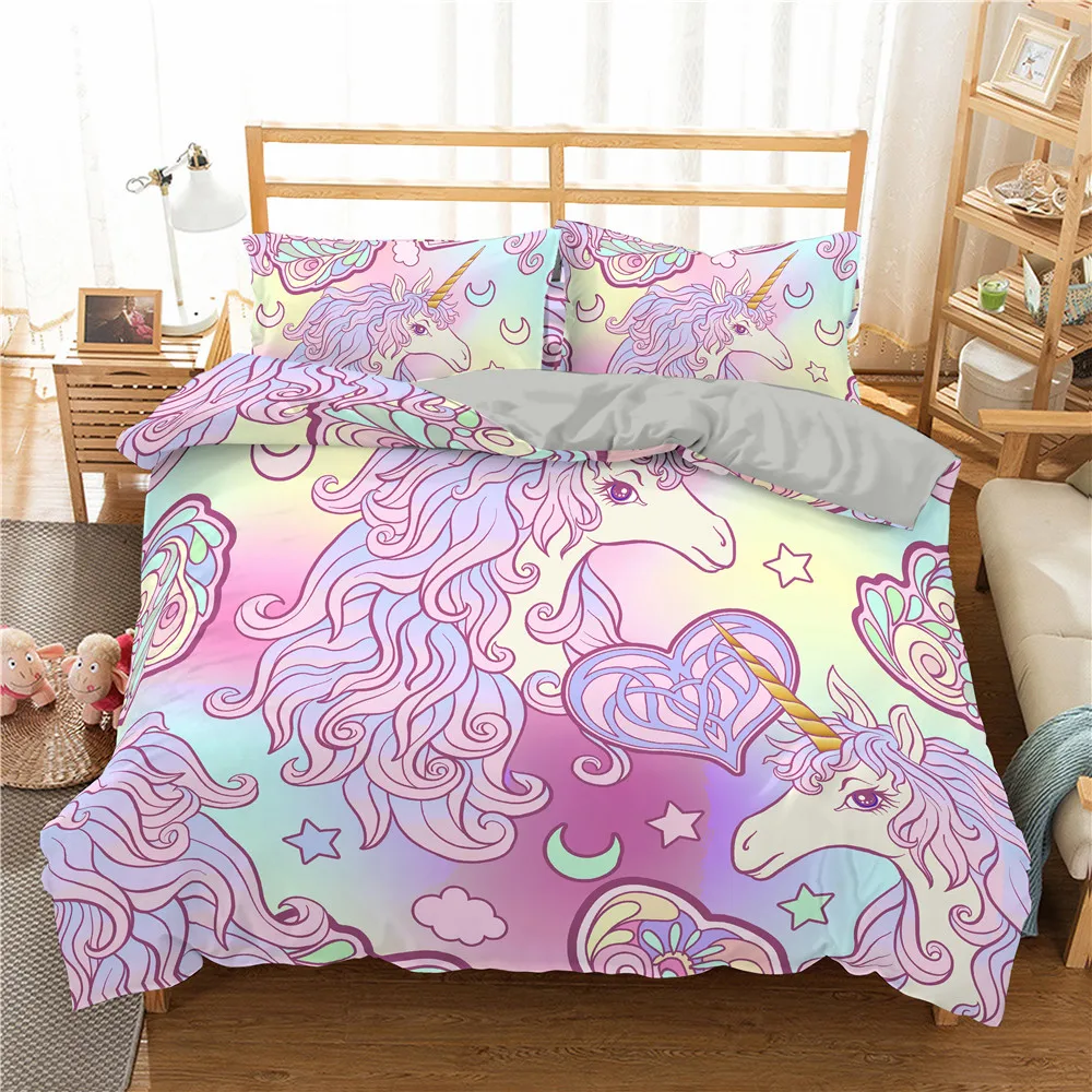 Unicorn Bedding Set Star Cartoon Duvet Cover Pillow Cases Twin Queen King Size Kids Bedclothes Bed Cover
Unicorn Bedding Set Star Cartoon Duvet Cover Pillow Cases Twin Queen King Size Kids Bedclothes Bed Cover