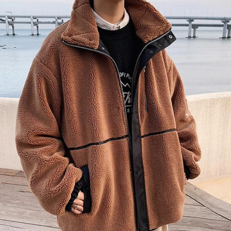 Winter Men's Lamb Wool Jacket Korean Casual Jacket Men's Fashion Loose Cotton Jacket Men's Streetwear Thick Warm Jacket Men
Winter Men's Lamb Wool Jacket Korean Casual Jacket Men's Fashion Loose Cotton Jacket Men's Streetwear Thick Warm Jacket Men