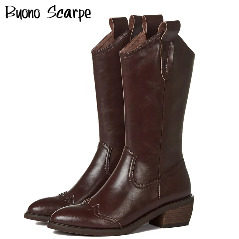 New Retro Women Cowboy Boots Chunky Heel Ladies Casual Shoes Genuine Leather Western Med Boots Emboridery Vintage Botas Mujer
New Retro Women Cowboy Boots Chunky Heel Ladies Casual Shoes Genuine Leather Western Med Boots Emboridery Vintage Botas Mujer