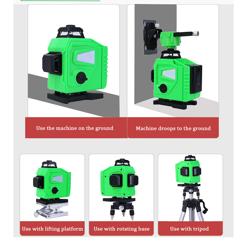 12 Lines 16 Lines Self-Leveling Laser Level 360 Vertical & Horizontal Lasers Green Lines High Precision Professional Laser Level
12 Lines 16 Lines Self-Leveling Laser Level 360 Vertical & Horizontal Lasers Green Lines High Precision Professional Laser Level