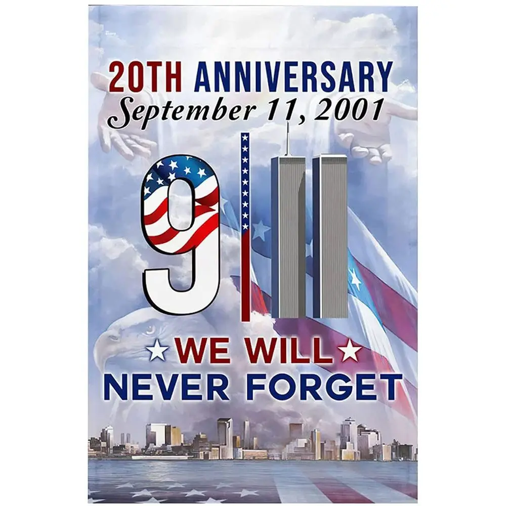 

for Yard Patio Home 911 Garden Flag 9/11 20th Anniversary September 11th Memorial Flags We Will Never Forget Banner