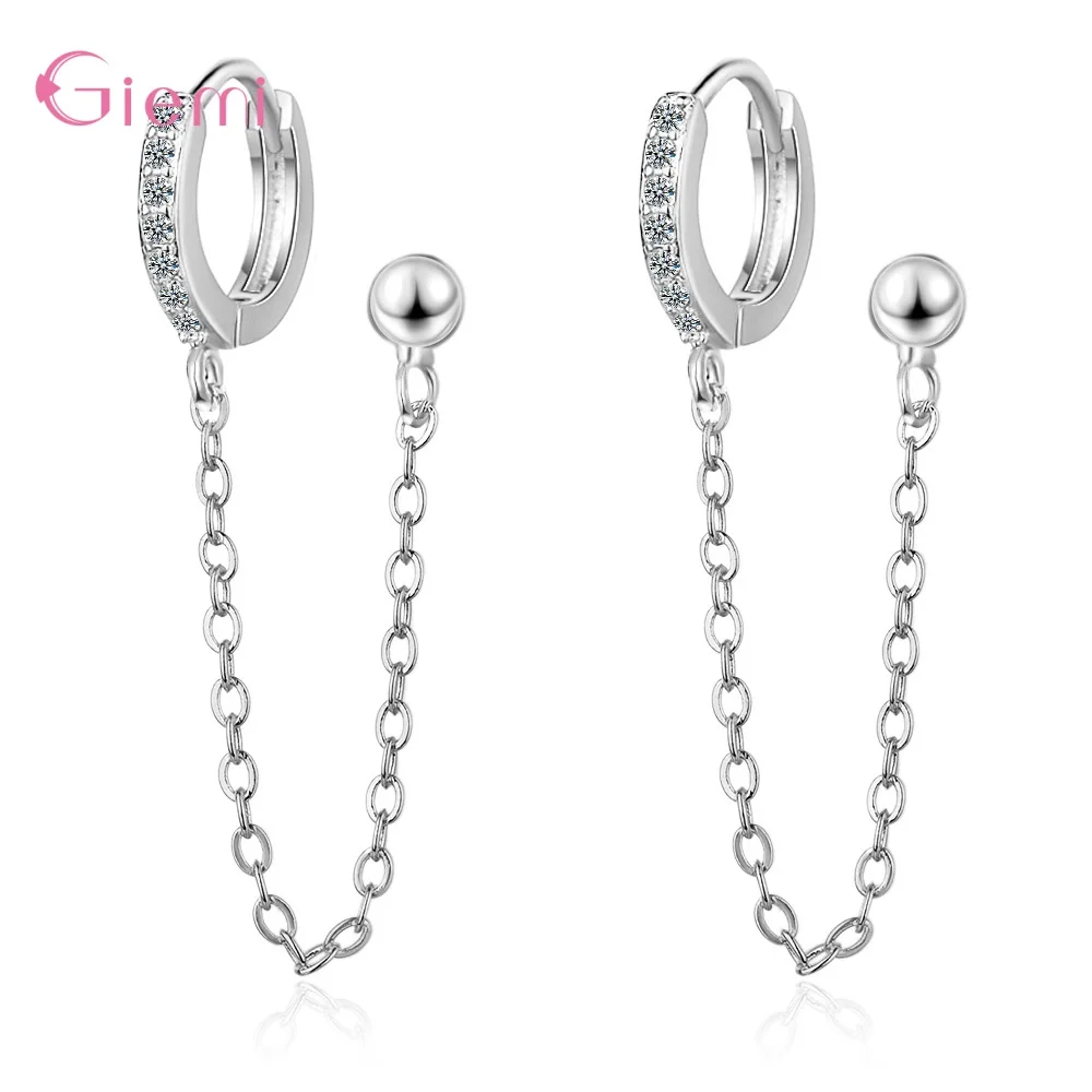 Wholesale 925 Sterling Silver Double Mini Small Huggie Hoop With Tassel Chain Earring For 2 Piercing Fashion Women Jewelry
Wholesale 925 Sterling Silver Double Mini Small Huggie Hoop With Tassel Chain Earring For 2 Piercing Fashion Women Jewelry