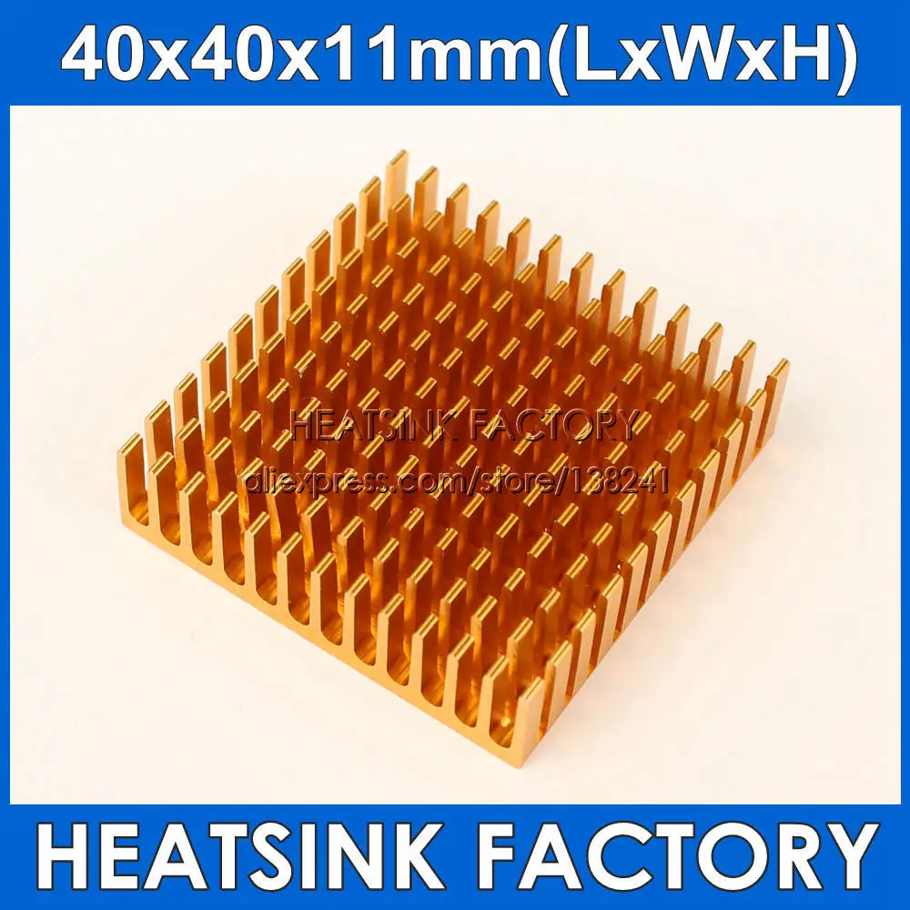 Новый 40*40*11 мм Золотой/Черный алюминиевый радиатор экструдированный радиатор для охлаждения чипа IC 
Новый 40*40*11 мм Золотой/Черный алюминиевый радиатор экструдированный радиатор для охлаждения чипа IC