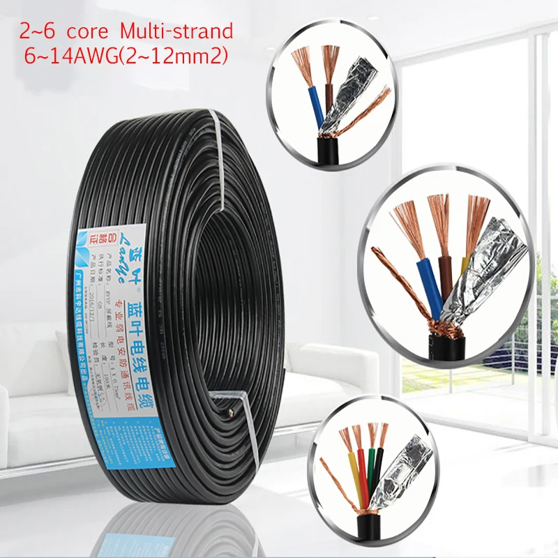 1/2/5/10Meter RVVP Copper Cable 13~32AWG 2~6 Core Multi-Strand PVC Electrical Wire 0.3~2.5mm2 Communication Audio Microphone
1/2/5/10Meter RVVP Copper Cable 13~32AWG 2~6 Core Multi-Strand PVC Electrical Wire 0.3~2.5mm2 Communication Audio Microphone