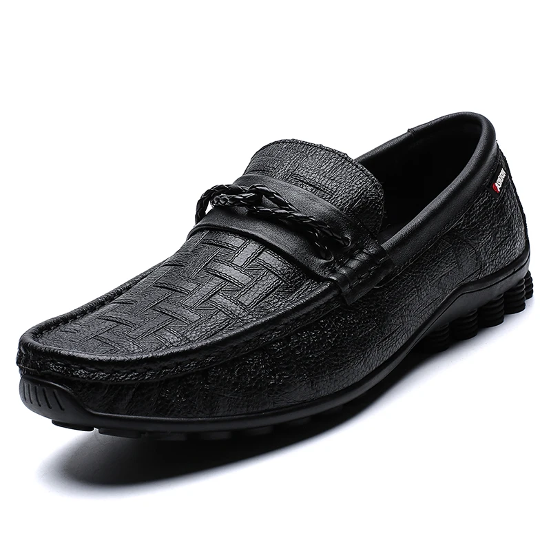 Весенняя Мужская обувь без шнуровки из натуральной кожи мокасины homme Mocasines