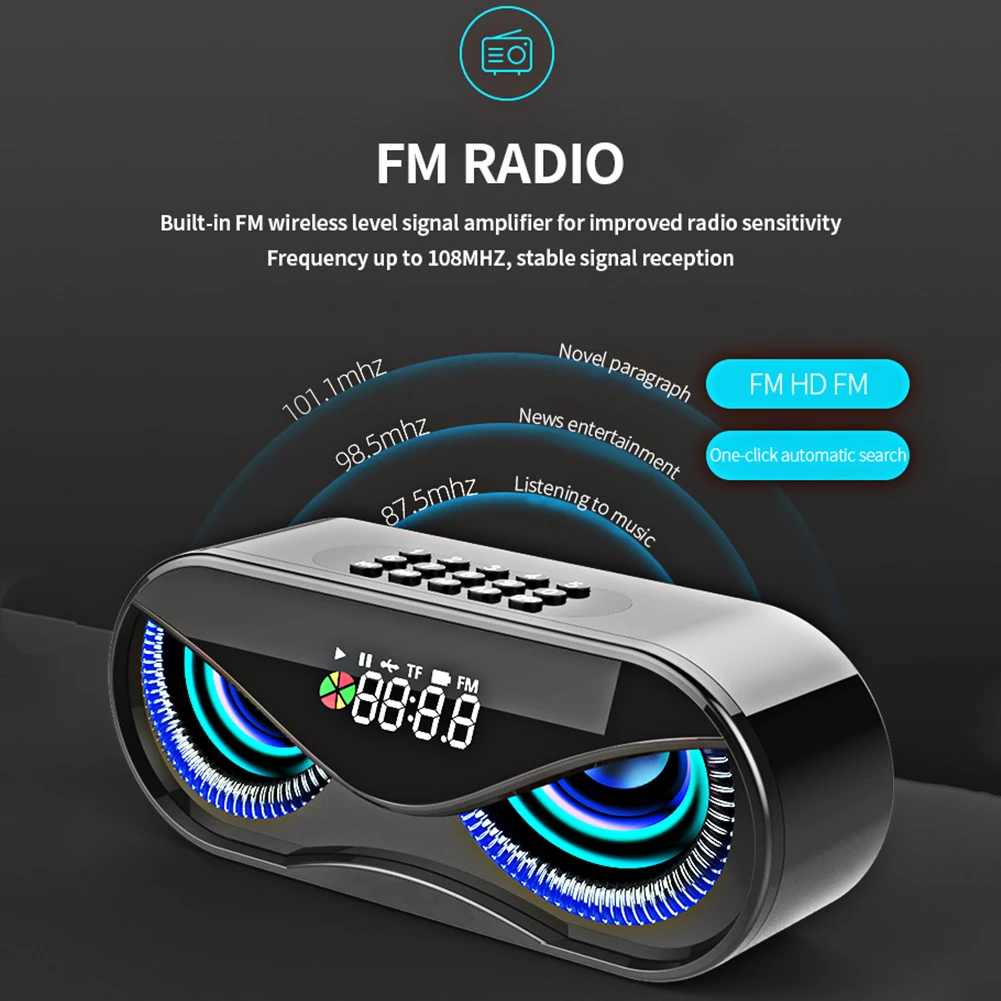 M6 Cool Owl Design Bluetooth Speaker LED Flash Wireless Loudspeaker FM Radio Alarm Clock TF Card Support Select Songs By Number
M6 Cool Owl Design Bluetooth Speaker LED Flash Wireless Loudspeaker FM Radio Alarm Clock TF Card Support Select Songs By Number