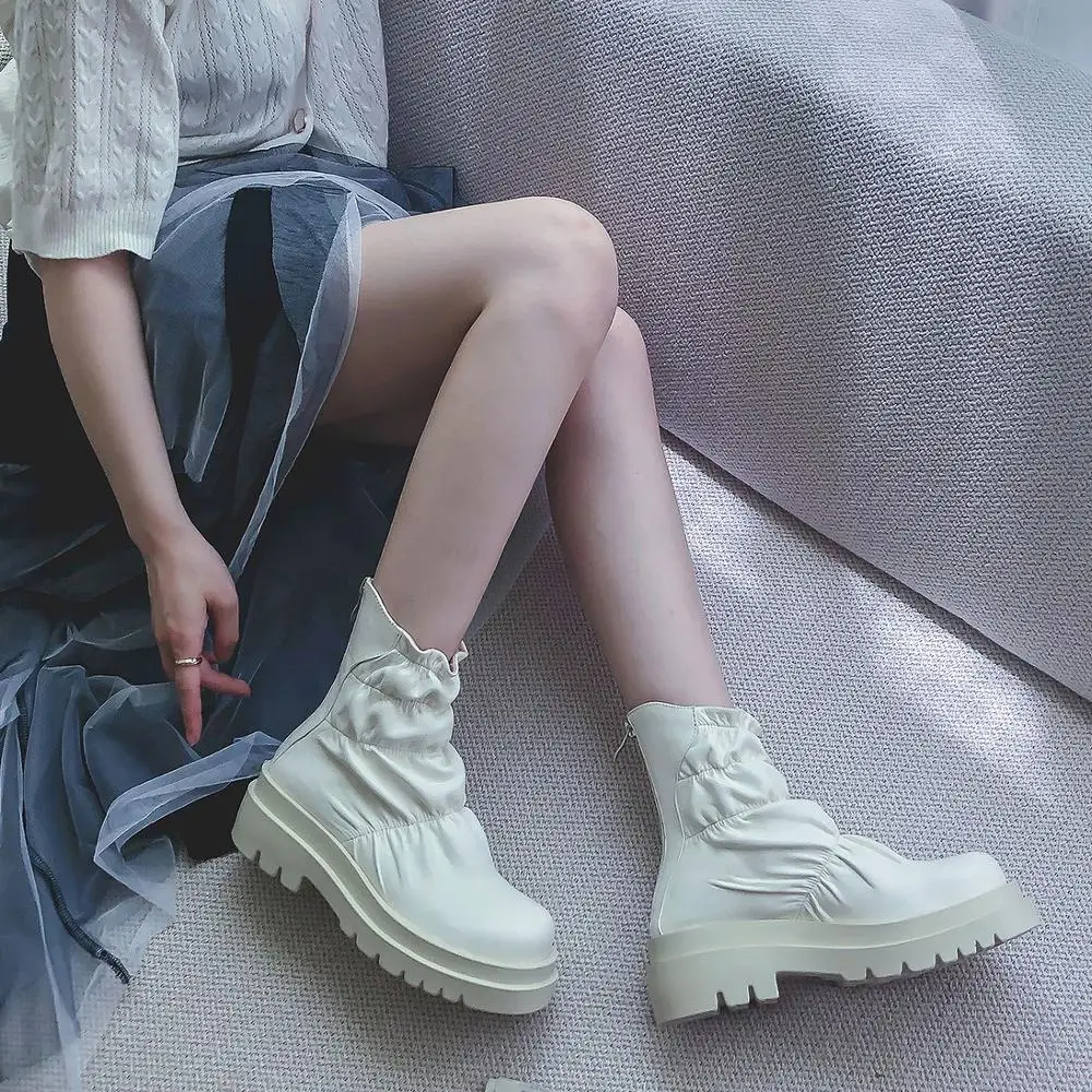 2020 spring and autumn new fashion wild zipper women's boots simple casual elastic fold thick bottom thick heel short boots X093
2020 spring and autumn new fashion wild zipper women's boots simple casual elastic fold thick bottom thick heel short boots X093