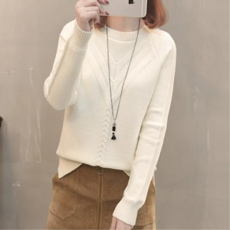 Loose Solid Autumn Knitted Sweater Women Pullover 2020 Long Sleeve Ladies Fall Sweater Women O-neck Basic Womans Sweater
Loose Solid Autumn Knitted Sweater Women Pullover 2020 Long Sleeve Ladies Fall Sweater Women O-neck Basic Womans Sweater