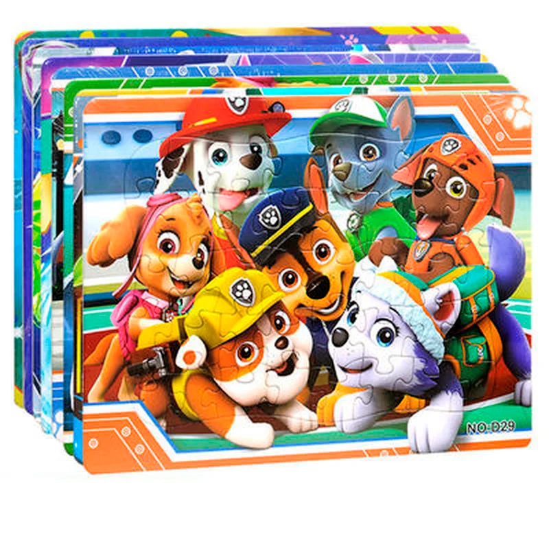 Hot 40*80Pieces Wooden Puzzles Paw Patrol Pattern Wood Jigsaw Toy Kids Educational Learning Toys for Children Christmas Gift | Игрушки и