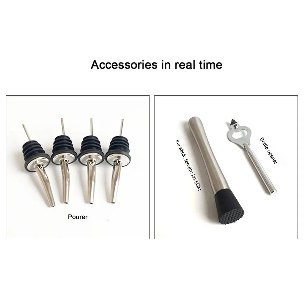 13pcs Stainless Steel Cocktail Shaker Mixer Wine Martini Boston Shaker Set Barware Kit For Bartender Drink Party Bar Tools 
13pcs Stainless Steel Cocktail Shaker Mixer Wine Martini Boston Shaker Set Barware Kit For Bartender Drink Party Bar Tools