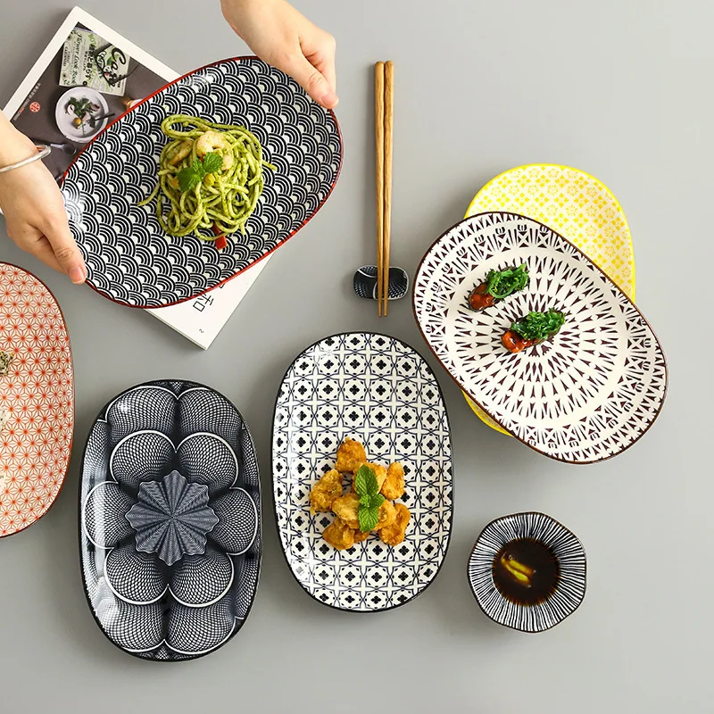Household 10 inch Dan Shaped Dinner Plates Ceramic Underglaze Steak Snack Plate Kitchen Simple Oval Restaurant Fish Plate Set
Household 10 inch Dan Shaped Dinner Plates Ceramic Underglaze Steak Snack Plate Kitchen Simple Oval Restaurant Fish Plate Set