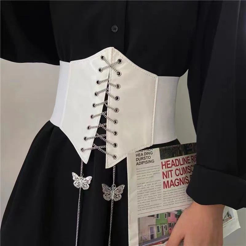 2021 New Chain Corset Wide Belt Women Bandage Waist Shaper Sexy Bustier Underbust Slimming Waist Belt Cincher
2021 New Chain Corset Wide Belt Women Bandage Waist Shaper Sexy Bustier Underbust Slimming Waist Belt Cincher