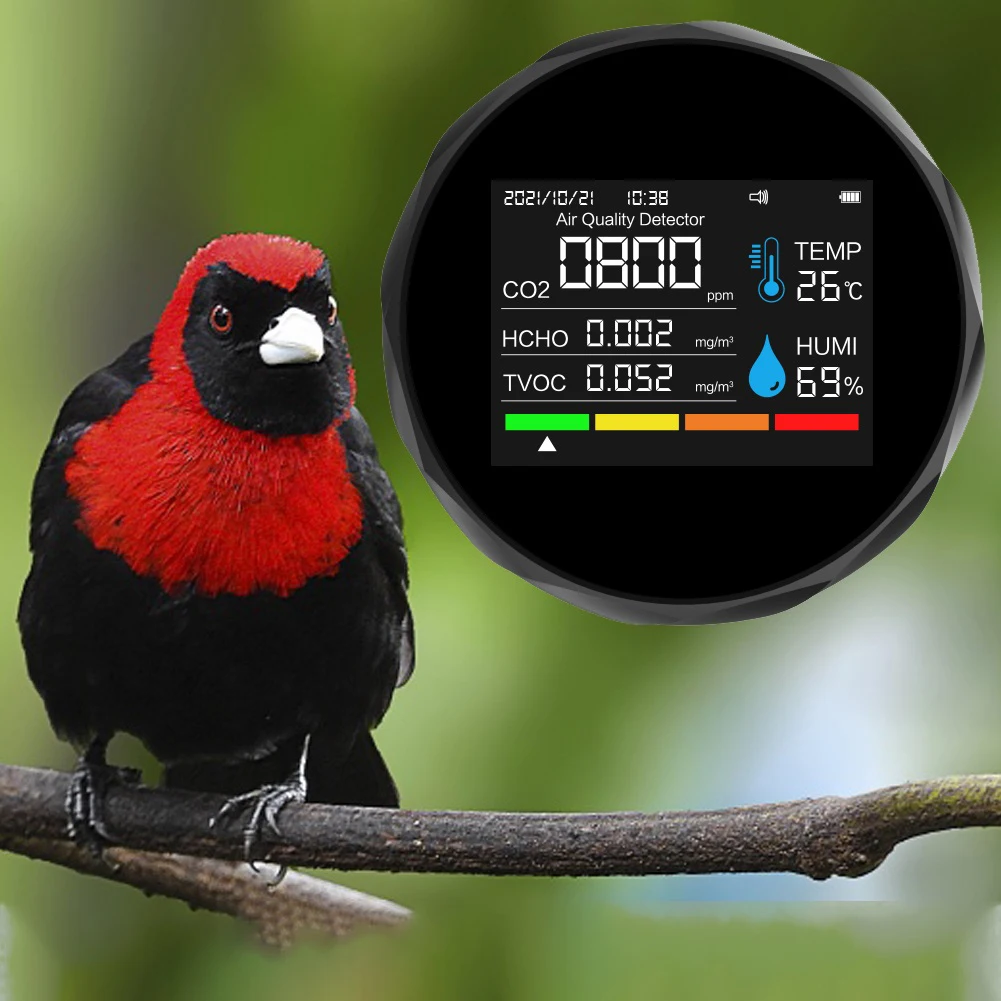 7 in 1 Date Display Carbon Dioxide Air Detector USB Charging Bluetooth-Compatible TVOC HCHO Temperature Humidity Monitor
7 in 1 Date Display Carbon Dioxide Air Detector USB Charging Bluetooth-Compatible TVOC HCHO Temperature Humidity Monitor