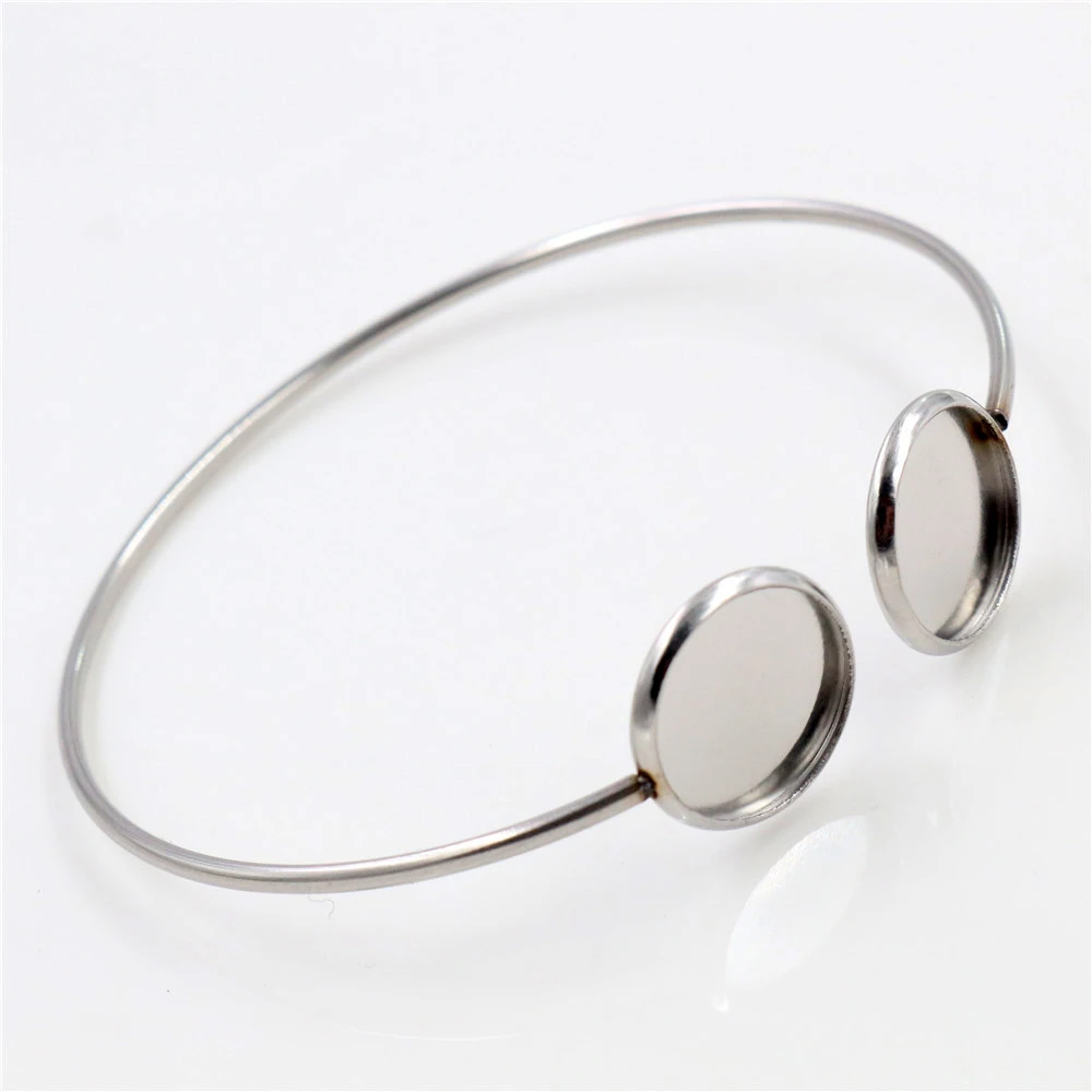 2pcs/Lot Fit 12mm Round Glass Cabochon 316 Stainless Steel Super Flexible Bangle Base Bracelet Blank Tray Bezel Setting
2pcs/Lot Fit 12mm Round Glass Cabochon 316 Stainless Steel Super Flexible Bangle Base Bracelet Blank Tray Bezel Setting