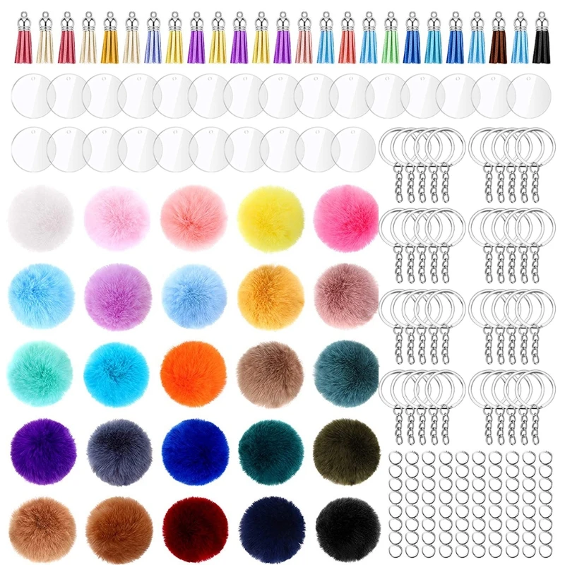 1 Set Acrylic Keychain Blanks with Key Rings Round Clear Discs Circles Colorful Tassel Pendant Jump Rings Artificial Plush Balls
1 Set Acrylic Keychain Blanks with Key Rings Round Clear Discs Circles Colorful Tassel Pendant Jump Rings Artificial Plush Balls
